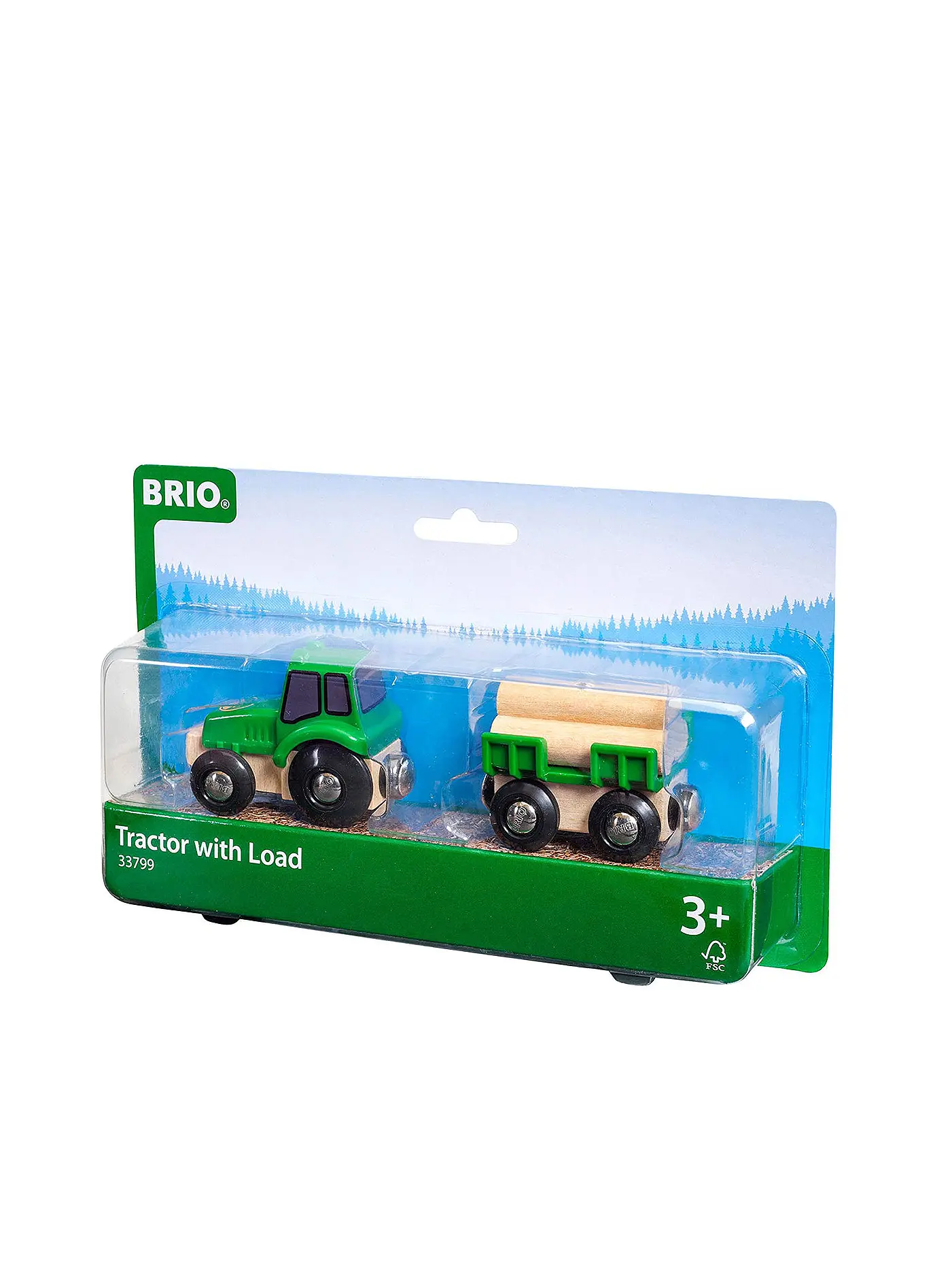 BRIO | Traktor mit Holz-Anhänger | 